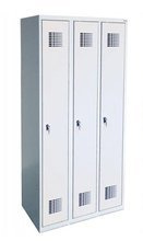 Szafka ubraniowa 3 komory, kolor: RAL7035 (jasnoszary) (wymiary: 1800x900x500 mm) 09276448