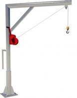 Żuraw słupowy wolnostojący z wciągarką ręczną (udźwig: 150 kg, długość liny: 15m) wymiar L: 1700 - 2700, 95879840