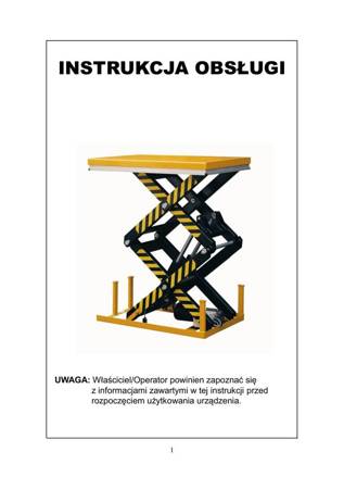 Stacjonarny stół podnośny (udźwig: 2000 kg, wymiary platformy: 1300x850 mm, wysokość podnoszenia min/max: 360-1780 mm) 3109777