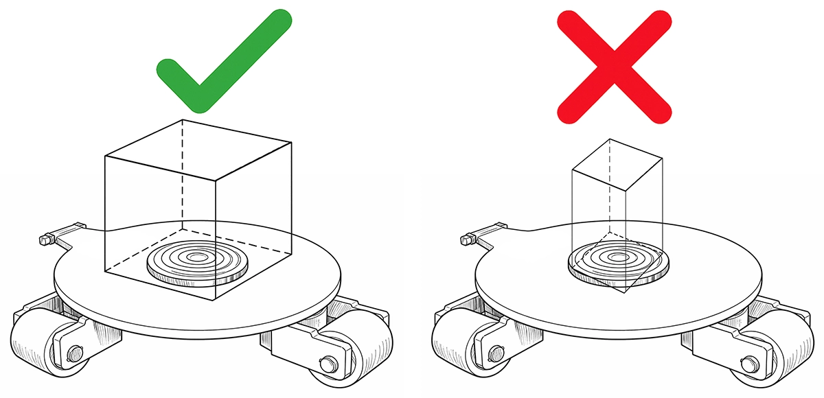 Rolki transportowe do maszyn rotacyjne 360°, 3 T  Rolki_Stopa