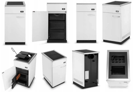 Kuchnia węglowa piec kominek z płaszczem wodnym CO 10-12kW (kolor: biały, średnica wylotu spalin: 120 mm) - spełnia anty-smogowy EkoProjekt 99681704