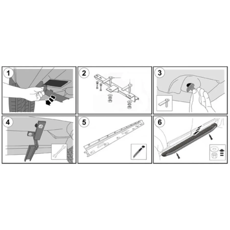 Stopnie boczne, czarne - Opel Vivaro 2001-2014 short (długość: 230 cm) 01665044