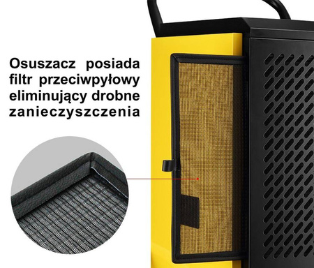 Osuszacz powietrza (przepływ powietrza: 300 m3/h, moc: 700 W) zbiornik lub odprowadzanie skroplin bezpośrednio do kanalizacji 25376779 