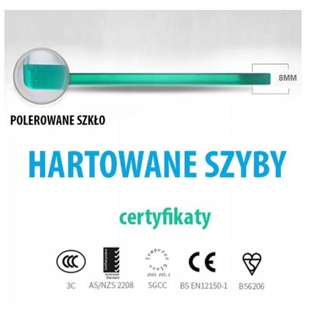 Kabina prysznicowa 100x80 jakość mocna szkło 8mm 23178206