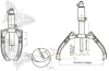 Ściągacz hydrauliczny (siła: 15 T, rozstaw zasięgu: 70...300 mm, głębokość zasięgu: 205mm) 08780097