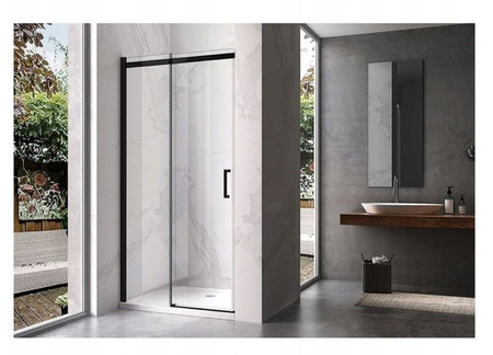 Drzwi prysznicowe 105-110cm czarne szkło 8mm 23178246