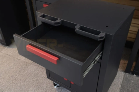 Szafka warsztatowa z ruchomym stołem i szafkami jezdnymi, szafa, regał (wymiary: 2070x472x1925 mm) 80183073