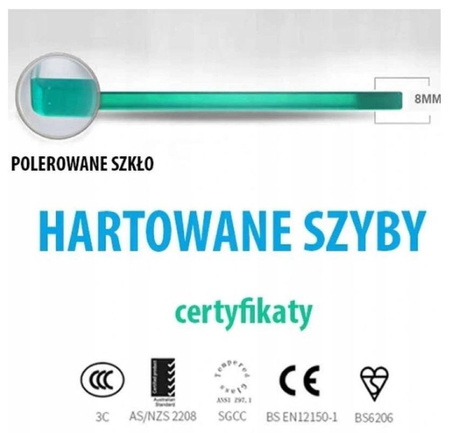 Kabina prysznicowa czarna 110x90 szkło 8mm 23178230