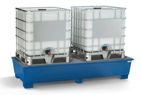 Wanna wychwytowa ze stali na 2 IBC, lakierowana, z 2 kratami 72279186