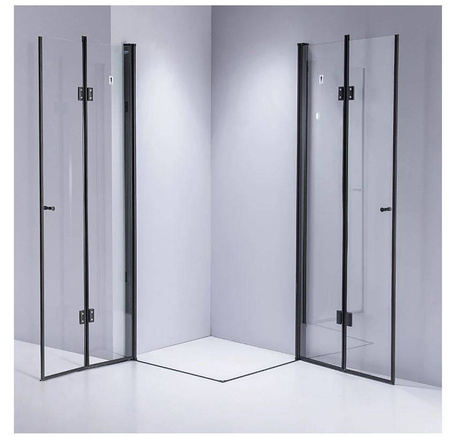 Kabina prysznicowa 80x80 szkło 6mm kwadrat czarna 23178187