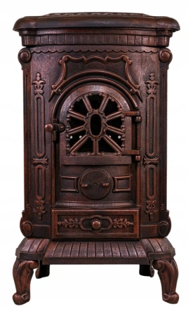 Piec wolnostojący żeliwny 6,5-9kW na drewno (kolor: złoty, średnica wylotu spalin: 120mm) - spełnia anty-smogowy EkoProjekt 65882963