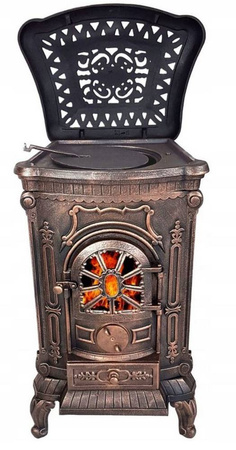 Piec żeliwny koza 8kW na drewno (kolor: złoty) 57680086