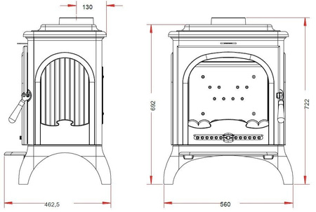 Piec wolnostojący 7kW Seville (wylot spalin: góra, kolor: emalia czerwona) - spełnia anty-smogowy EkoProjekt 86865696