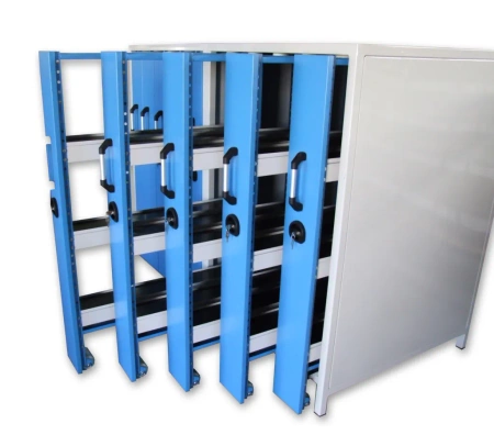 Szafa z 5 wysuwanymi przedziałami do opraw narzędziowych CNC (wymiary: 2120x1060x1100 mm) 16083250