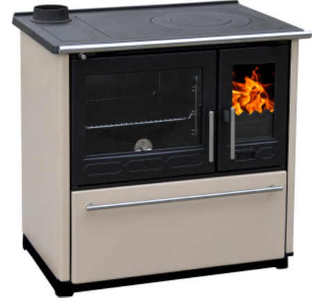 Kuchnia stalowo żeliwna z piekarnikiem 8-11kW, bez płaszcza wodnego (wylot spalin lewy: 120mm, kolor: biały) - spełnia anty-smogowy EkoProjekt 58477289