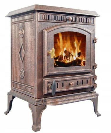 Piec wolnostojący żeliwny 9kW na drewno (kolor: miedziany, średnica wylotu spalin: 120mm) - spełnia anty-smogowy EkoProjekt 65882970