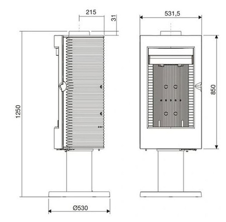 Piec wolnostojący 12kW Pharos (kolor: emalia antracyt) - spełnia anty-smogowy EkoProjekt 86876400