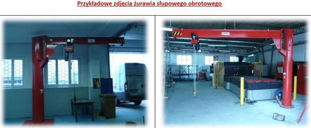 Żuraw słupowy obrotowy z wyciągarką łańcuchową elektryczną na wózku elektrycznym (udźwig: 1000 kg, długość ramienia: 4000mm, wysokość do belki: 3219 mm) 03082252