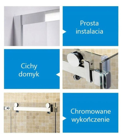 Kabina prysznicowa 100x80 jakość mocna szkło 8mm 23178206