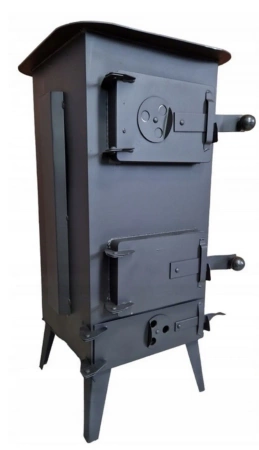 Piec szamotowy piecyk koza 12 cegieł atest 5kW na drewno (kolor: czarny) 57680089