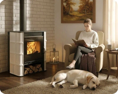 Piec koza wolnostojący kaflowy 12,1kW (kolor: biały) - spełnia anty-smogowy EkoProjekt 04483304