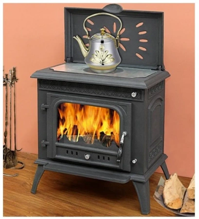 Piec piecyk koza żeliwny 12,8kW z płytą grzewczą (kolor: czarny) spełnia anty-smogowy EkoProjekt 04480186