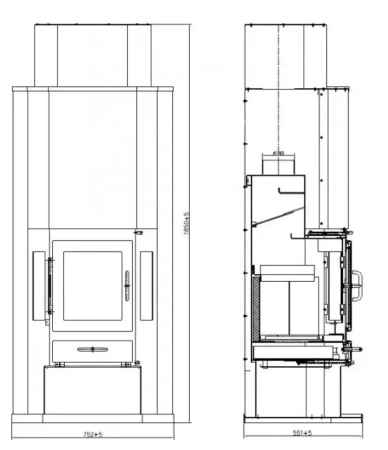 Piec piecyk kominek stalowy na drewno 14kW - spełnia anty-smogowy EkoProjekt 48280251