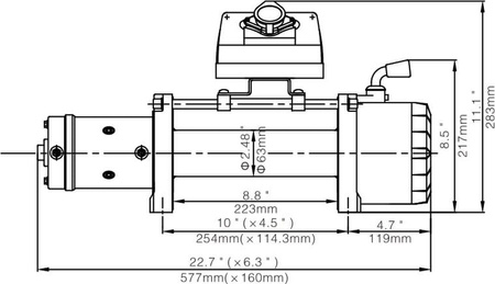 Wyciągarka Escape EVO 9500 lbs [4309 kg] EWX-QF z liną syntetyczną 12V (lina: 10 mm w oplocie 28 m 9500 kg +hak) 81877760