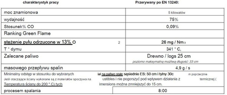 Piec wolnostojący 5kW Elo M (wylot spalin: góra, kolor: emalia biała) - spełnia anty-smogowy EkoProjekt 86865684