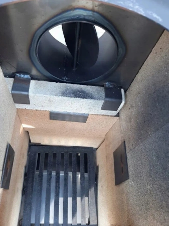 Piec szamotowy piecyk koza 12 cegieł atest 5kW na drewno (kolor: czarny) 57680089