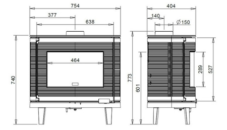 Piec wolnostojący 9kW Kaori (wylot spalin: góra lub z tyłu, kolor: antracyt) - spełnia anty-smogowy EkoProjekt 86865689