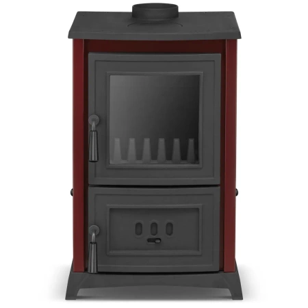 Piec kominek koza żeliwny z płytą grzewczą fajerką bordowy 6,5-8,5kW na drewno (średnica wylotu spalin: 130mm) - spełnia anty-smogowy EkoProjekt 99683063