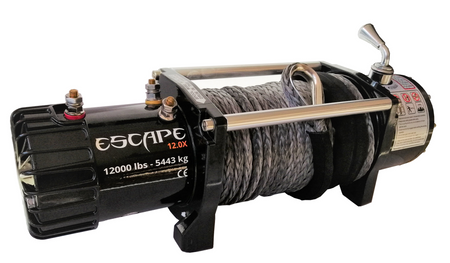 Wyciągarka Escape 12000 lbs 12.0x [5443kg] z liną syntetyczną 12V (lina: 10mm 25m w oplocie 9500 kg +hak) 81878826