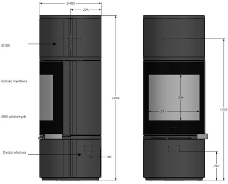 Piec wolnostojący 6kW Alcor (wylot spalin: góra, kolor: antracyt) - spełnia anty-smogowy EkoProjekt 86854925