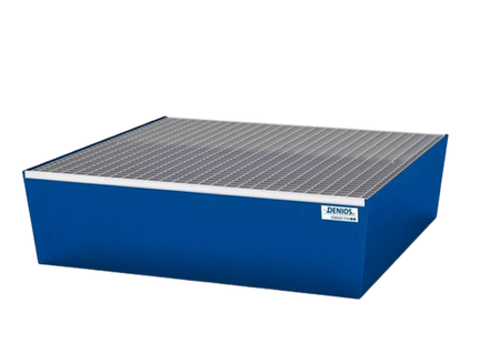 Wanna wychwytowa ze stali na 4 beczki, lakierowana, z kratą, 1240 x 1210 x 330 72279261