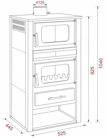 Piec koza wolnostojący piekarnikiem 10,6kW - spełnia anty-smogowy EkoProjekt 04482053