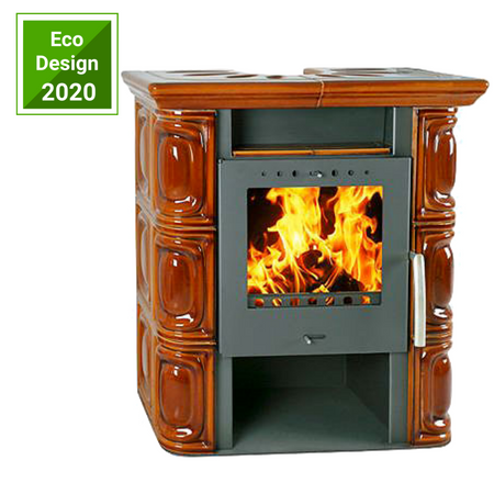 Piec kaflowy kominek koza 6kW (kolor: brown) - spełnia anty-smogowy EkoProjekt 48279115
