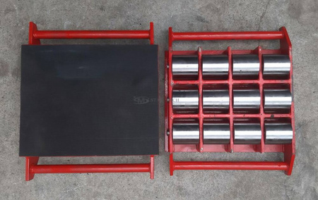 Wózek stały do transportu maszyn / Platforma transportowa (rolki: 12x poliamid, nośność: 12 ton) 50282692