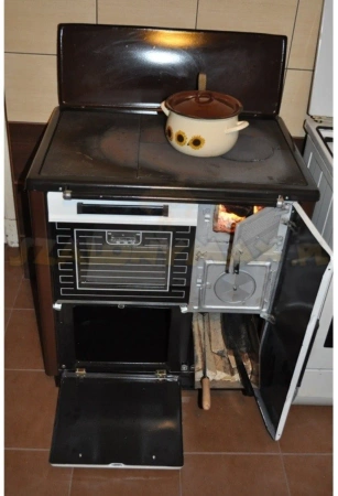 Kuchnia, angielka, moc kuchni/wody: 9,2/3,2kW, Jawor z wężownicą – biało brązowa – EkoProjekt 25980273
