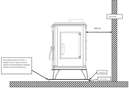 Piec wolnostojący 12kW Sedan L (kolor: antracyt) - spełnia anty-smogowy EkoProjekt 86829187 Piec pod zamówienie.