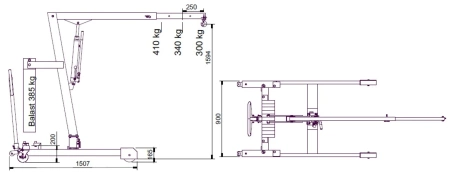 Żuraw hydrauliczny obrotowy (udźwig: 410-300 kg) 58783251