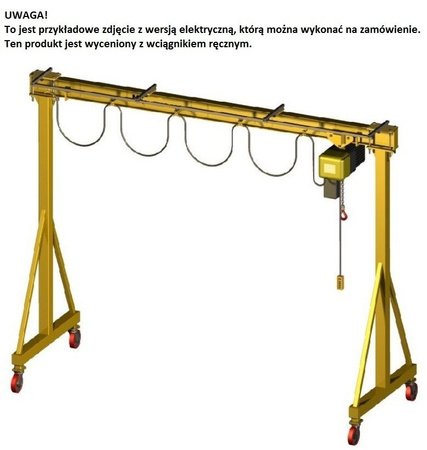 IMPROWEGLE Wciągarka bramowa skręcana miproCrane, wersja z wciągarką ręczną (udźwig: 500 kg, rozpiętość: 1800 mm, wysokość podnoszenia: 2200 mm) 33948184