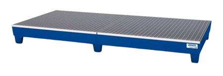 Wanna wychwytowa ze stali na 8 beczek, lakierowana, z prześwitem i kratą, 2455x1210x250 72279203