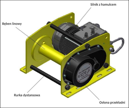 Elektryczna 500kg/40m bezprzewodowa wciągarka linowa Tretos Military TR-50040 + do wyboru: ramię robocze przykręcane do wciągarki 82221
