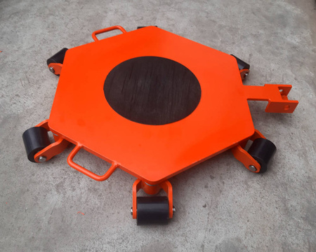 Wózek rotacyjny bez płyty obrotowej do transportu maszyn, urządzeń i sprzętu (rolki: 6x poliamidowe toczone, nośność: 4,6 ton) 50279756