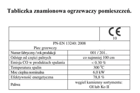 Piec grzewczy, ogrzewacz pomieszczeń 6kW brązowy (wylot spalin: tył) - spełnia anty-smogowy EkoProjekt 25980275