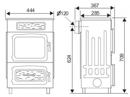 Piec wolnostojący Wamsler 3-6kW (spaliny: tył) - spełnia anty-smogowy EkoProjekt 88879860