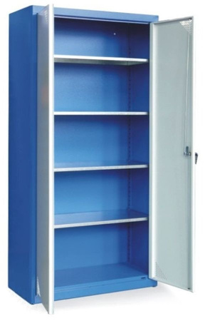 Szafa uniwersalna z 4-ma półkami z blachy ocynkowanej, 2 drzwi (wymiary: 1800x800x380 mm) 00853910
