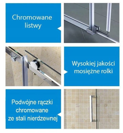 Kabina prysznicowa 100x80 jakość mocna szkło 8mm 23178206