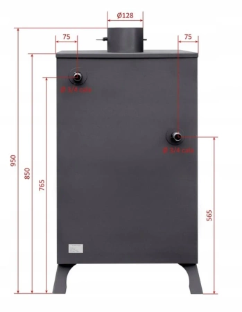 Piec stalowy wolnostojący z płaszczem wodnym 4,5/5,6 kW - spełnia anty-smogowy EkoProjekt 04482059